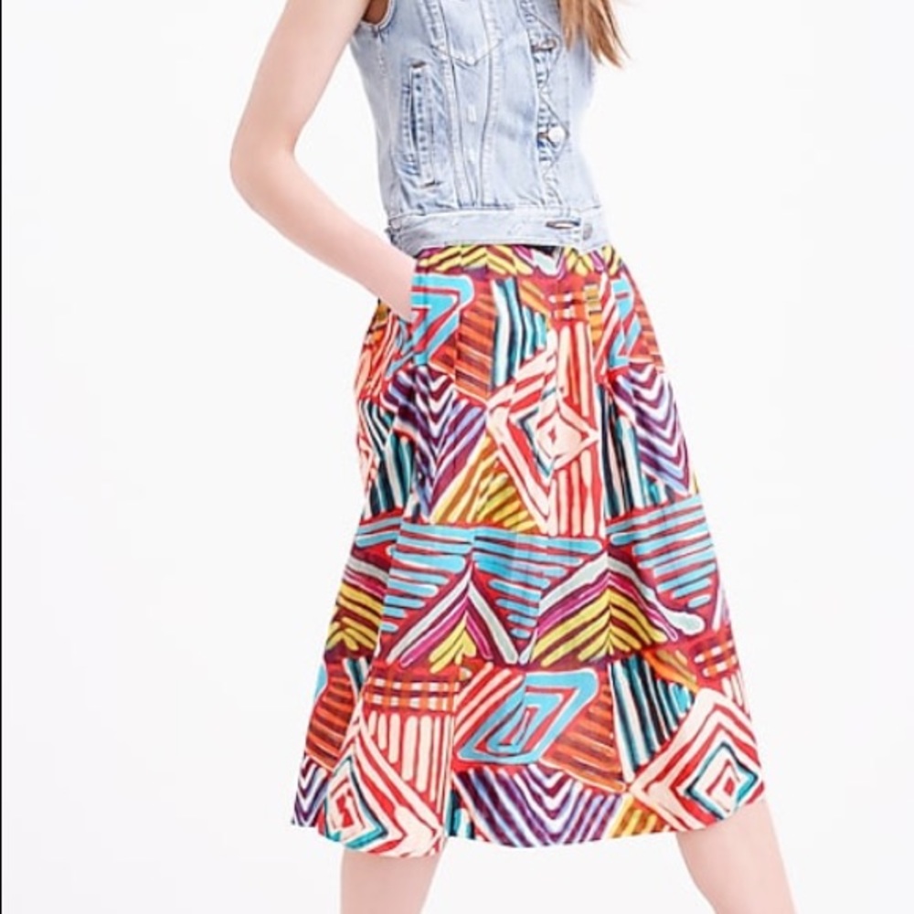 ISO J Crew Circle Skirt in Geo Brushstroke. #C4746